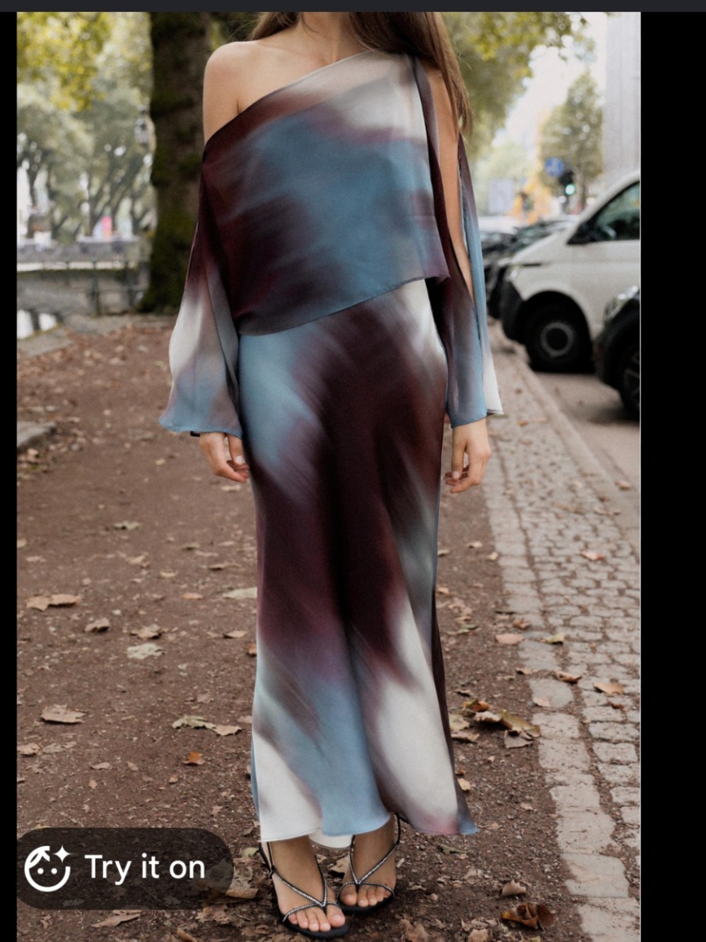 Zara satin effect cape dress